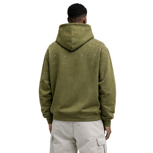 Sudaderas con Pedrería Verde Oliva Personalizadas para Hombre, Diseño de Logotipo Personalizado, Felpa Premium, Estilo Urbano, Fabricación al por Mayor - Product Image 2