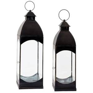 Lanterne design en verre et acier de qualité supérieure pour la décoration de la maison, finition noire mate, design moderne, fabrication artisanale - Product Image 3