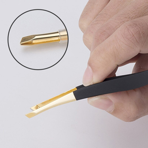 1Pc Professional Stainless Steel Hair Removal Eye Brow Eyebrow Tweezers Clip Gold Women Beauty Makeup Tools - Product Image 3