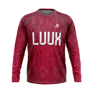 Camiseta de Manga Larga con Cuello Redondo, Diseño de Puntos Rojos, Impresión por Sublimación, Secado Rápido, Top Deportivo para Hombre, Todas las Temporadas - Product Image 4