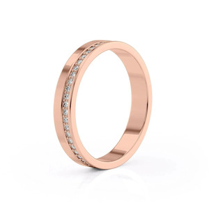 Bague de mariage en or jaune sertie de diamants de laboratoire - Product Image 3