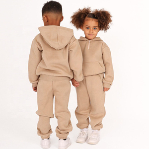 Conjunto Deportivo Beige para Niños, Sudadera con Capucha, Pantalones Deportivos, Casual, Unisex, Otoño Invierno - Product Image 5
