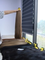 Qualité supérieure 32 pouces Double dessiné pas d'enchevêtrement naturel droit aligné vietnamien extensions de cheveux humains bruts couleur claire en vrac