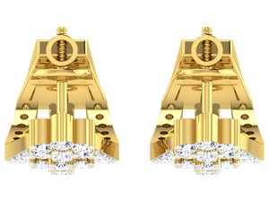 ต่างหูทองคำขาวชุบ 18K ประดับเพชร CZ รูปวงรีลายดอกไม้ฉลุลาย สำหรับผู้หญิง เครื่องประดับเจ้าสาวงานแต่งงาน ผลิตภัณฑ์แฮนด์เมดขายส่ง - Product Image 4