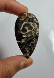 Cabochon en agate Turritella en forme de cœur, pierre précieuse minérale polie pour la fabrication de bijoux - Product Image 2