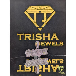Pendentif plaque nominative Designer DORSEY avec diamant de laboratoire VVS en argent sterling 925 entièrement pavé, collier scintillant par Trisha Jewels - Product Image 3