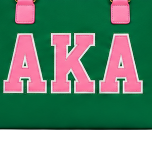 Sac à main rose et vert pour femme, inspiré des sororités, avec motif graphique lettres, sac fourre-tout tendance, sac à bandoulière avec double poignée élégante - Product Image 6