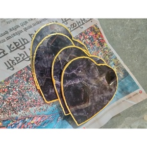 จานรองแก้วอเมทิสต์ธรรมชาติอุปกรณ์ครัวฮวงจุ้ยแผ่นรองแก้วปักพินตัวอักษรจีนอุปกรณ์ตกแต่งบ้าน - Product Image 2