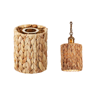 Abat-jour en jacinthe d'eau tressé à la main, style bohème, pour luminaires suspendus, muraux ou de plafond, provenant du Vietnam. - Product Image 2