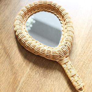 Miroir rond en rotin, design tendance, poignée artisanale, prix direct usine - Product Image 6