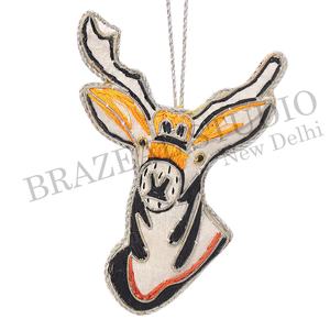 Fait à la main écologique Brazeal Studio arbre de Noël velours Satin brodé personnalisé en gros ornement avec voiture de chameau - Product Image 5