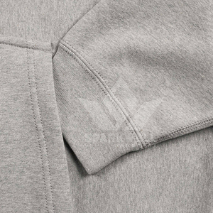เสื้อฮู้ดสีเทาสำหรับผู้ชาย ผ้าฝ้าย 100% เฟรนช์เทอร์รี่ ทรงปกติ สวมใส่สบาย มีกระเป๋าหน้า - Product Image 6