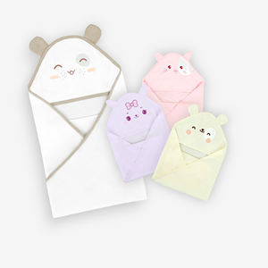 Serviette pour bébé à capuche de couleur unie pour nouveau-né, en coton biologique tricoté, toucher doux, super absorbante, pour une utilisation en intérieur - Product Image 1