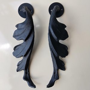 Poignée de meuble en fonte de haute qualité en forme de feuille, design traditionnel, quincaillerie durable, quincaillerie de porte moderne - Product Image 1