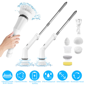 Spinning elettrico Scrubber Set Cordless spazzola telescopica ricaricabile per bagno vasca piastrelle pavimento 6 teste sostituibili 2 - Product Image 6