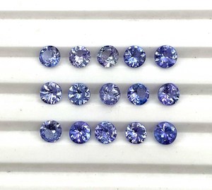 Lote al por mayor de piedras preciosas sueltas de tanzanita natural, corte redondo, facetadas, para la fabricación de joyas, piedra azul violeta - Product Image 1