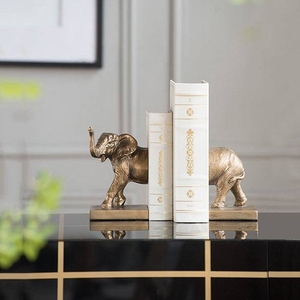 Modern design abstract cast aluminum human figurine bookend set gold finish metal decorative <b>book</b> holder reading man sculpture - Product Image 2