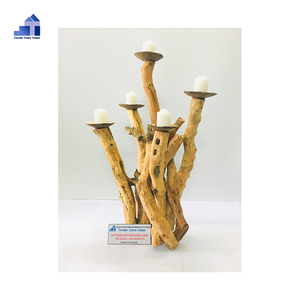 Support de bougie rectangulaire en bois de teck naturel, élégant, écologique, durable, décoration pour la maison, fabriqué à Thanh - Product Image 3