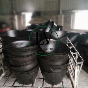 Panier à bûches en caoutchouc recyclé au meilleur prix, avec poignées, de forme ronde, fabriqué à la main par une usine vietnamienne B2B - Product Image 5