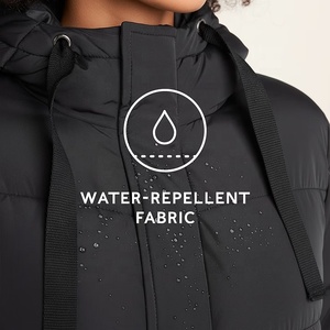 <b>Women's</b> Long Hooded <b>Down</b> <b>Coat</b> Waterproof Zipper Closure Polyester Filling Winter Jacket - Product Image 6