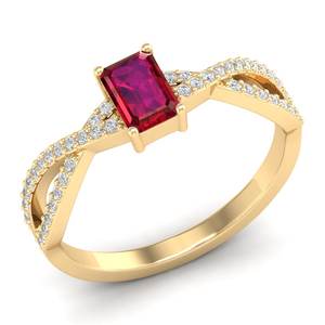 Anillos de Promesa de Plata de Ley 925 con Moissanita para Mujer, Corte Esmeralda, 0.5 Quilates, Gema de Rubí, Joyería, Precio de Fábrica REYES - Product Image 2