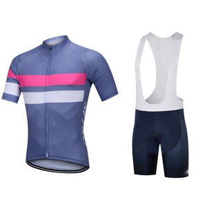 Ensemble de cyclisme pour hommes, maillot rouge et noir à manches courtes avec short à bretelles blanc, séchage rapide, en spandex et polyester imprimé - Product Image 1