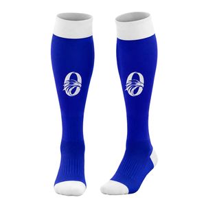 Blue and White Soccer Team Socks Long <b>Knee</b> <b>High</b> Athletic Football Training Socks Sports Game Socks for Kids Men Women - Product Image 1