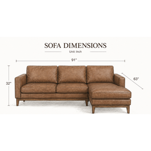 Sofá Seccional Clásico de Cuero Genuino con Chaise Longue y Otomana para Sala de Estar de Hotel, Muebles de Lujo para el Hogar - Product Image 3