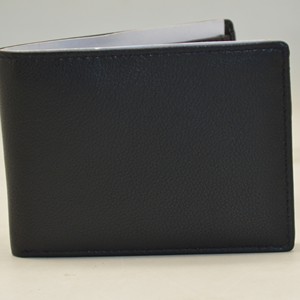 Men's Genuine Leather Slim Bifold <b>Wallet</b> with <b>RFID</b> Protection Card Holder Fold Closure Minimalist Style Black - Product Image 6