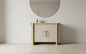 Aparador Moderno de 2 Puertas de Madera Maciza de Roble para Sala de Estar - Almacenamiento Resistente al Agua y Ecológico - Product Image 2