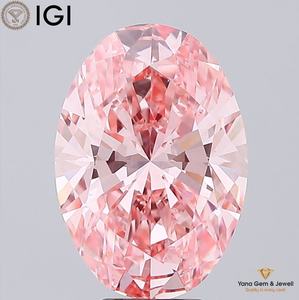เพชร CVD รูปทรงวงรี พร้อมใบรับรอง IGI น้ำหนัก 7.00 กะรัต สีชมพูสดใสแฟนซี ความสะอาดระดับ VS1 สำหรับแหวนหมั้นที่สวยงาม - Product Image 1