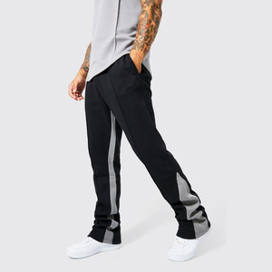 Men's Flare Jogger Pants Casual Multi-Pocket With Anti-Wrinkle Feature Fitness Sports <b>Drawstring</b> Closure Anti-Pilling <b>Trousers</b> - Product Image 1
