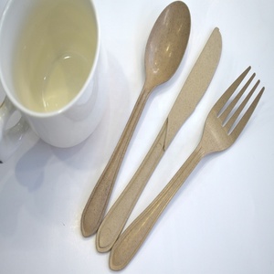 Cubiertos desechables de cáscara de arroz de alta calidad, juegos de cubiertos, cuchara de plástico ecológica, tenedor y cuchillo hechos en Vietnam - Product Image 2
