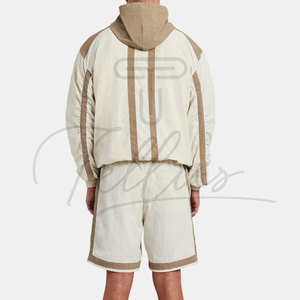 Conjunto de Chaqueta Cortavientos y Pantalones Cortos de Dos Piezas para Hombre, Diseño 2 en 1, Color Sólido, Ligero e Informal, Venta al Por Mayor - Product Image 2