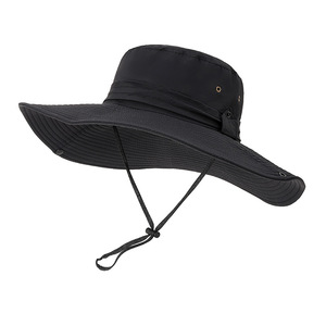 2026 Outdoor <b>Flat</b> Top Wide Brim Fisherman Bucket <b>Hat</b> Custom logo Fisherman Mesh Breathable Fishing <b>Hat</b> for Men Women - Product Image 1
