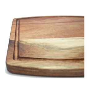 Planche à découper double face en bois massif et bambou, idéale pour la maison, pour couper et servir les pizzas et les fruits - Product Image 2