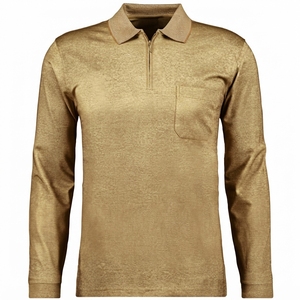 Polo Clásico de Manga Larga para Hombre, Ropa Casual, Polo Premium con Media Cremallera para Comodidad Diaria, Estilo Casual Elegante para Hombre - Product Image 1