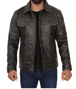 แจ็คเก็ตหนังผู้ชายสำหรับฤดูใบไม้ร่วง-ฤดูหนาว พร้อมตัวเลือกสีที่ปรับแต่งได้ - Product Image 1