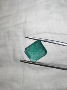 Émeraude naturelle zambienne de qualité supérieure, 3,11 carats, taille octogonale carrée, pierre précieuse verte en vrac, émeraude en gros pour bijoux fins - Product Image 3
