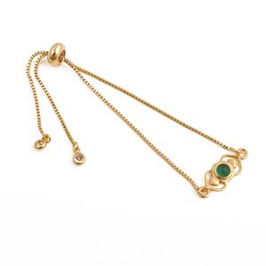 Natural Green <b>Onyx</b> Stone Adjustable <b>Bracelet</b> Gold Plated Handmade Minimal Gemstone <b>Bracelet</b> Wholesale Jewelry Manufacturer - Product Image 4