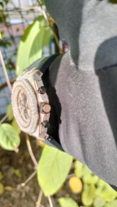 Chronograph Moissanite Hip Hop Iced Out Watch Rubber <b>Belt</b> - Product Image 4