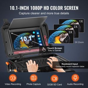 Fotocamera di scarico autolivellante da 165 Ft/50m con apparecchiature di acquisizione Video Touchscreen 10.1 \ "per l'ispezione delle fognature - Product Image 4