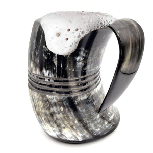 Tazas de Cerámica Hechas a Mano de Alta Calidad Estilo Medieval, Tazas de Cuerno Vikingo Naturales con Asa para Cerveza o Sidra, Precio al por Mayor - Product Image 1