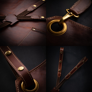 Top Grade Cowhide <b>Leather</b> <b>Apron</b> ODM Service Available Unique Color Options Heavy Duty Workshop <b>Apron</b> Best Quality Professional - Product Image 3