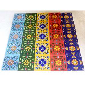 Azulejos de porcelana de cerámica azul, cerámica de acento de pared, modelo 1 - Product Image 3