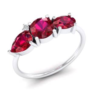 Anillo de Plata de Ley 925 con Rubí y Moissanita para Mujer, Chapado en Oro de 14K, Certificado GRA, Precio al por Mayor REYES - Product Image 2