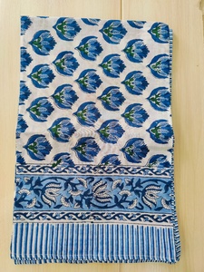 Hand Made Block Printed 100% Cotton Wooden Block Printed Women Beach Pareos Longs Sarongs Beach Cover <b>Indian</b> <b>Scarfs</b> - Product Image 1