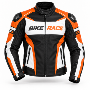 Custom Made Men's Motorcycle Jacket Full Zipper Motor <b>Bike</b> Leather Jacket WIndproof Outerwear Racing Gear Top Men's Rider Jacket - Product Image 3