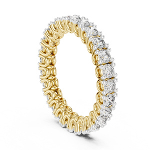 Bagues de mariage en or massif 14 carats avec diamants ronds brillants de laboratoire, sertissage éternité, qualité DEF VVS, fournisseur OEM en gros - Product Image 5
