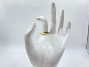 Delicado anillo de racimo de Latón chapado en oro, banda apilable delicada para mujer para uso individual o en capas, anillo de moda - Product Image 2